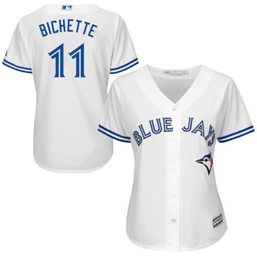 Women's Majestic Toronto Blue Jays Bo Bichette Replica White Cool Base ...