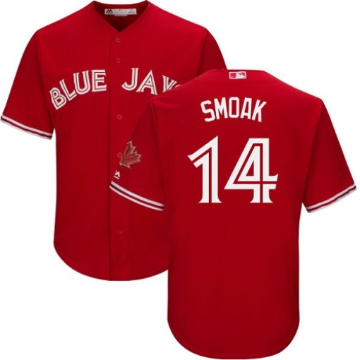 Youth Majestic Toronto Blue Jays Justin Smoak Authentic Scarlet ...